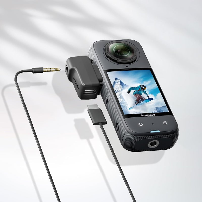 CYNOVA Insta 360 X4 Mic Adapter for Insta 360 X4 Accessories, External Microphones Type-C and 3.5mm Audio Ports Compatible with Insta 360 X4 Mic Adapter - Image 2